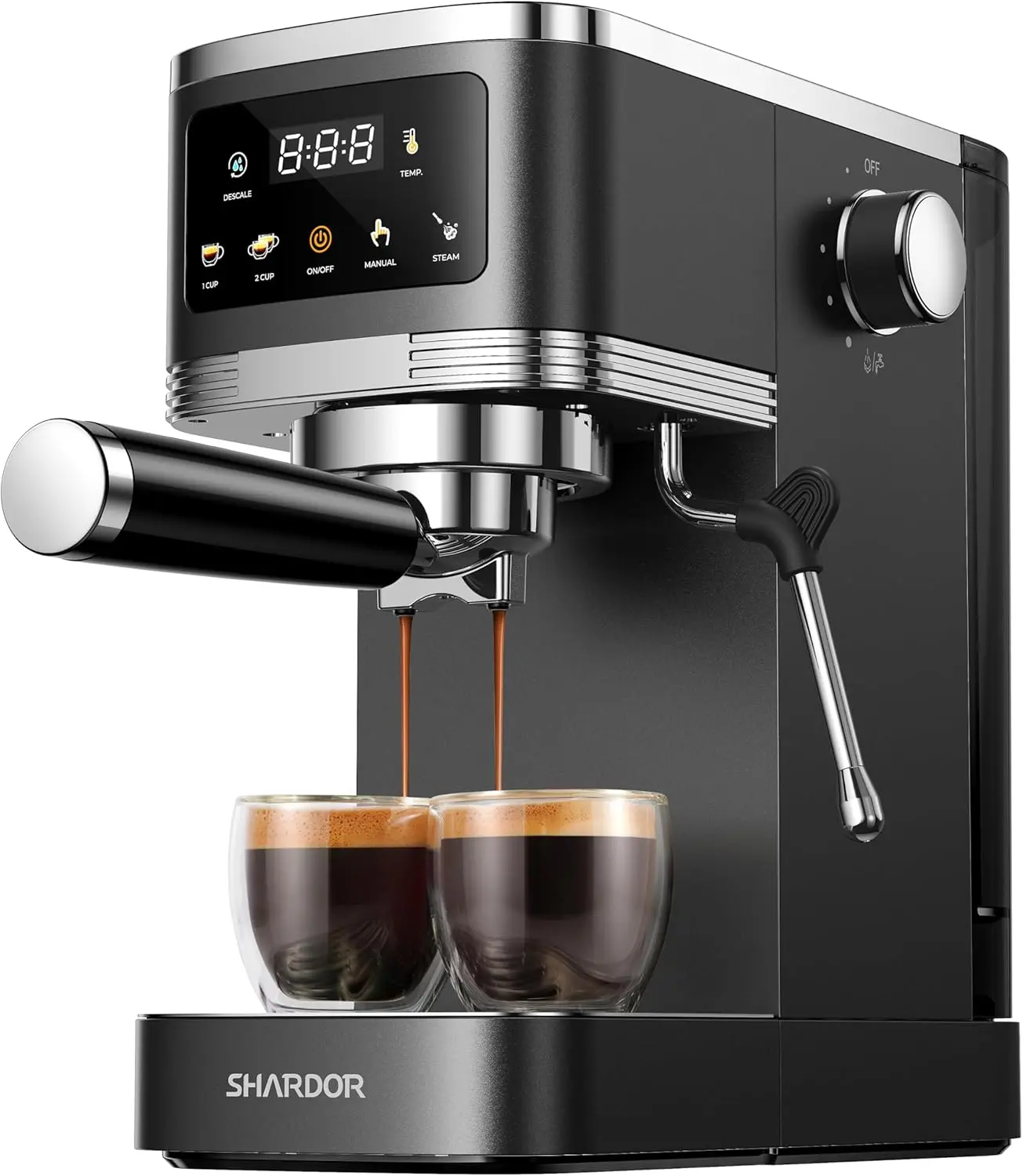 SHARDOR Espresso Machine 20 Bar, Professional Espresso Machine with Milk Frother and Touchscreen, Expresso Coffee Machines with Adjustable Temperature,for Cappuccino, Latte, Stainless Steel, Black tiktokshopbacktoschool