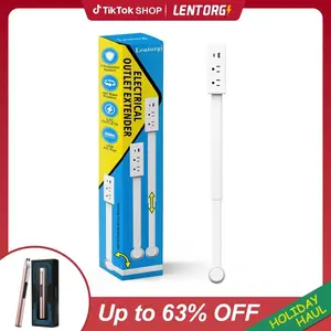 【100% FIRE-SAFE】EAZY Outlet Extender – Prevents Fire Hazards, Extendable 18"-28" Featuring USB-C, USB-A & 2 AC Outlets, 180° Rotating Plug Adapter for Hard-to-Reach Sockets Behind Furniture, 2025 TikTokShop Black Friday Trending Product