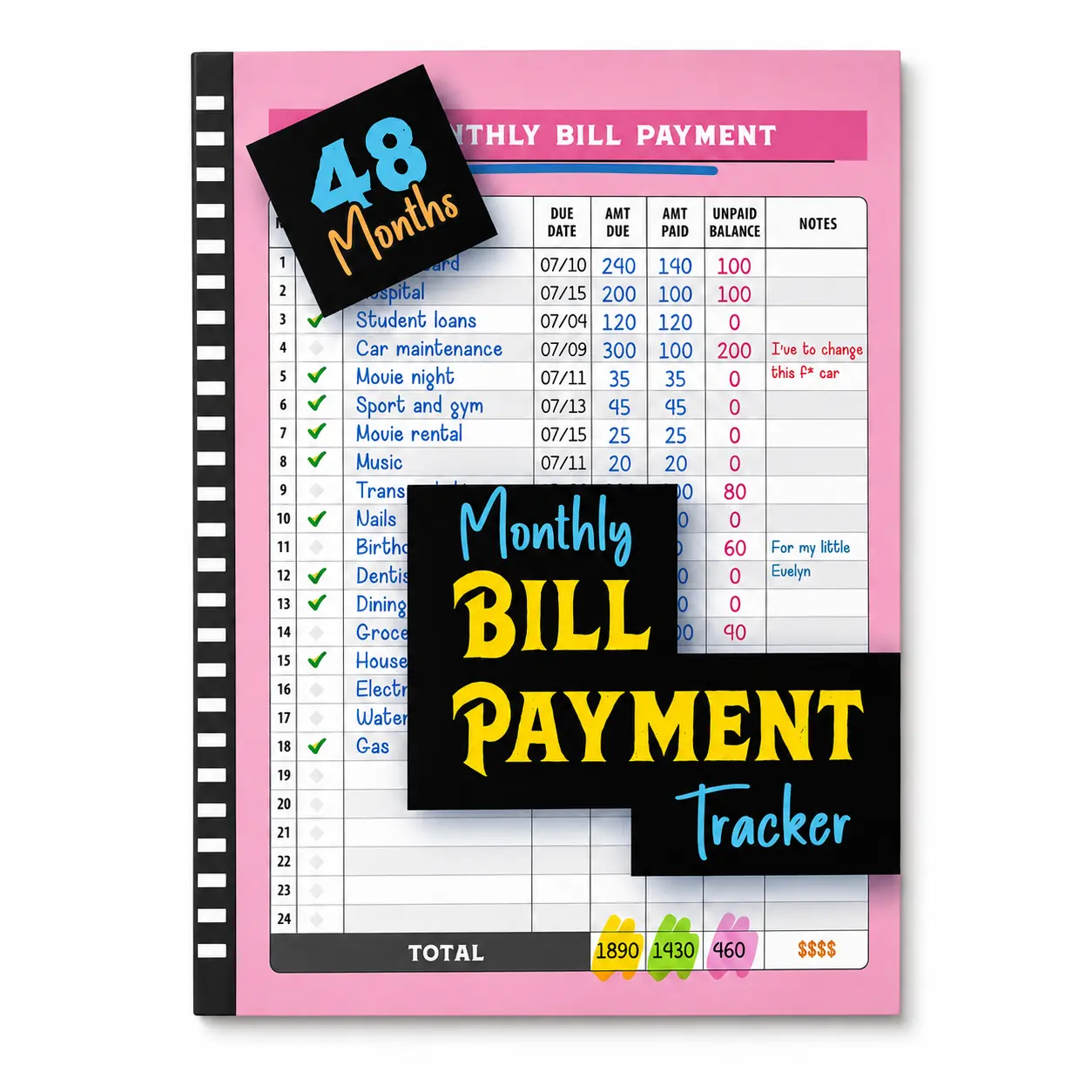 Financial Planner Folder - 48 Month Budget & BillPayment Tracker Monthly Expenditure RecordsDurable Paper Family Budget Log Helps WithEfficient Home & Office Management FreeDelivery Nationwide Daily Notebook