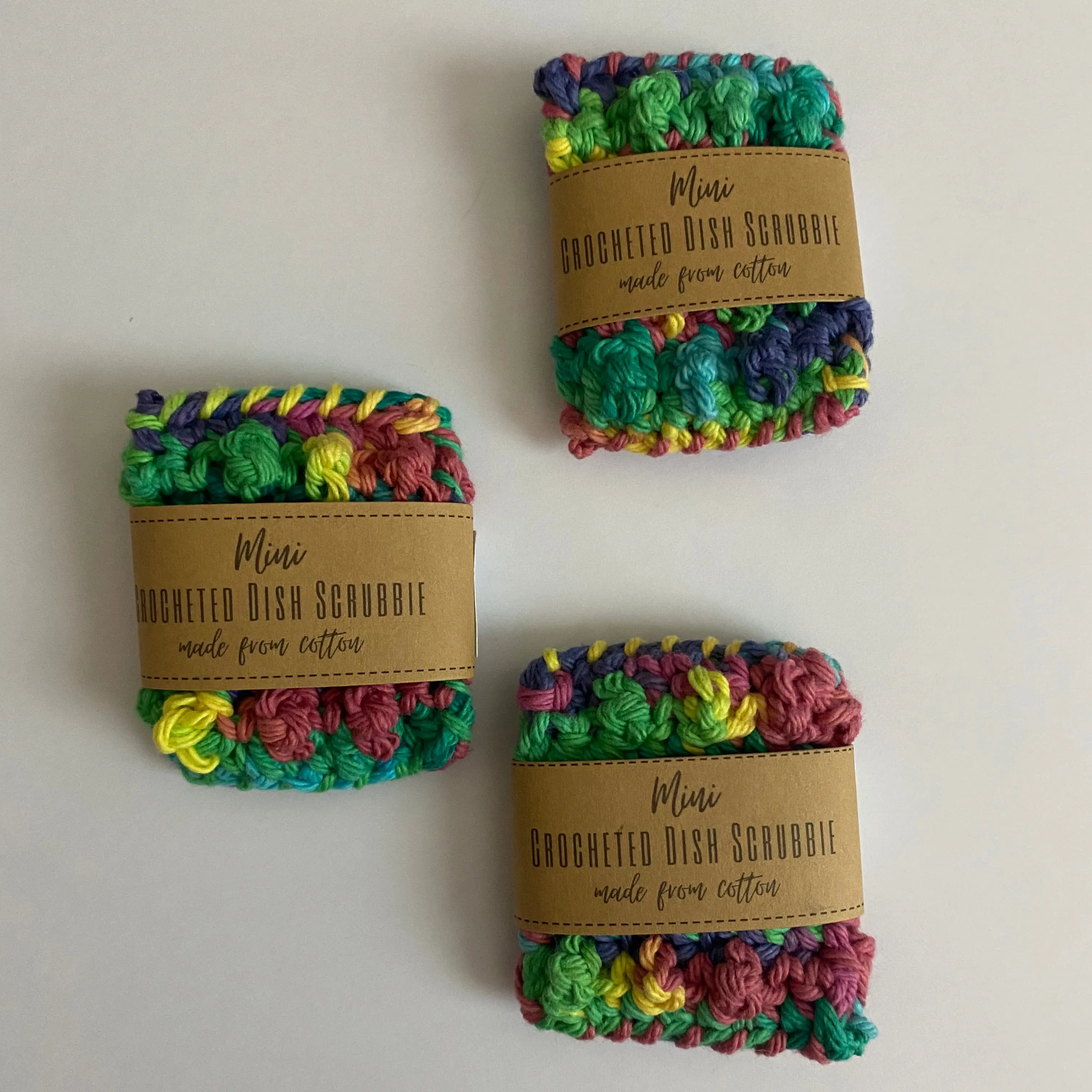 Mini Crocheted Dish Scrubbie | Small Cotton Dish Scrubber