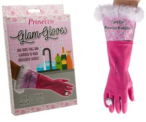 🧼 "I Prefer Prosecco Bubbles" Glam Gloves – With Bling!