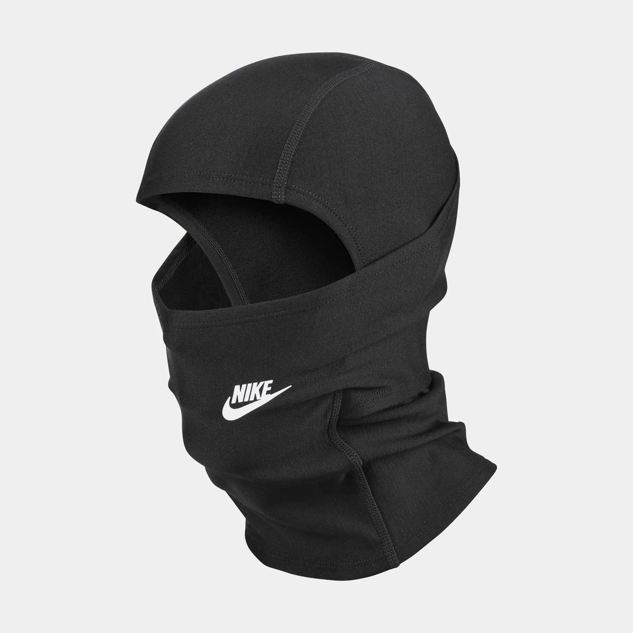 Nike Men's Pro Hyperwarm Hood Balaclava Hat - NSW Logo, Black White Swoosh, OSFM (Logo Shiesty) - Sporty Face Covering Masks & Accessories, Balaclava Hats