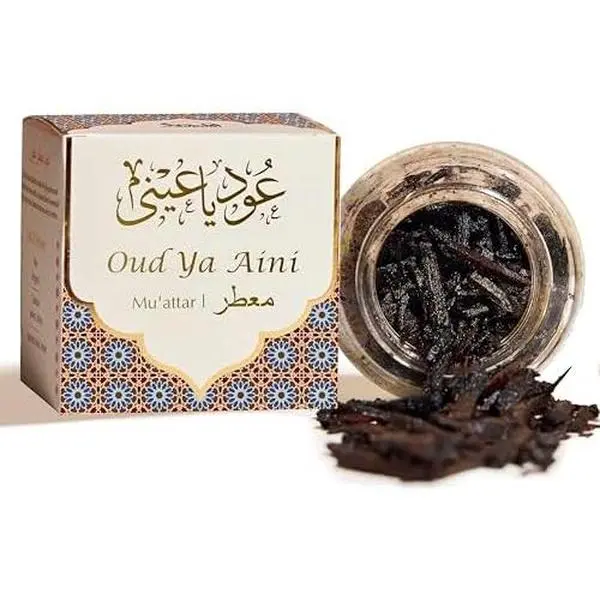 Dukhni Oud Ya Aini Muattar Bakhoor Arabic Incense Jar (40g) - Woody Flower Scent Perfume, Aromatic Wood Chips, Deep Amber Oud Blend, Charcoal-Ready Home Fragrance, Flowers