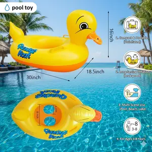 Swim Ring Comfortable Auspicious Rain Adorable Inflatable Rubber Duck Pool Float Perfect 2-in-1 Water Toy for Toddlers Secure Baby Bathtub Seat Fun Swimming Pool Boat Ideal for Beach Games Summer Parties Float with Donuts Heart-Shaped floater Donut chair