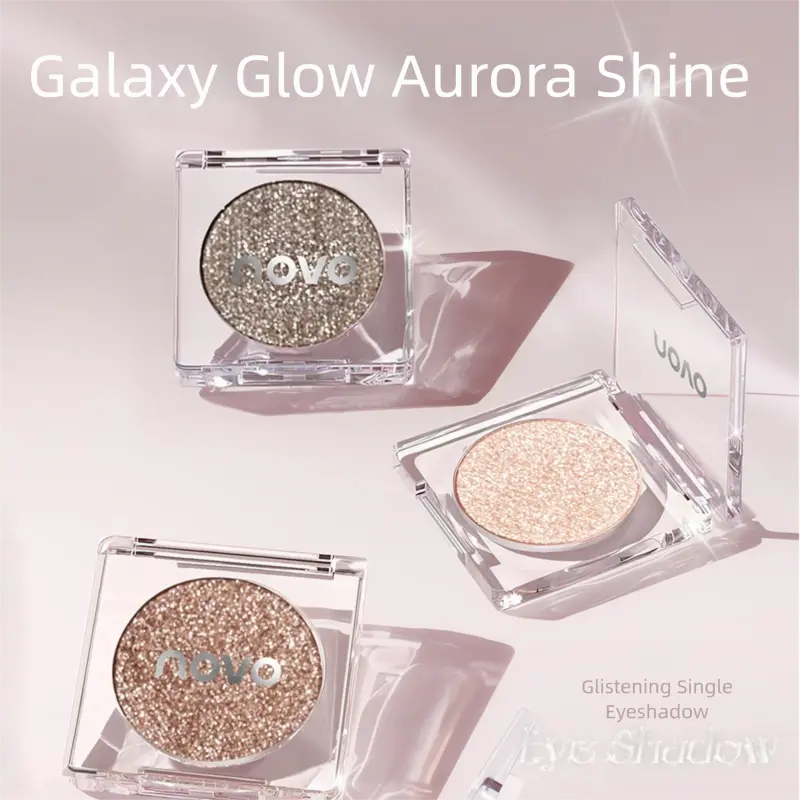 Highly Pigmented Pearlescent Eyeshadow Palette - Diamond-Infused, Silky Metallic, Fine Glitter, Long-Lasting, Radiant Glowing Makeup for Eyes, Cheeks, Nose, Body Highlighting, Cosmetic, Adults, Brightening, Face & Eyes, Powder
