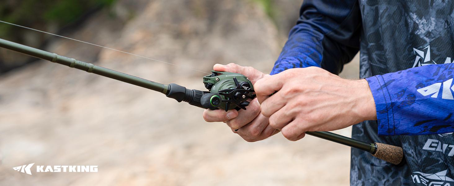 KastKing Spartacus II Twin-Tip Fishing Rod and Reel Combo, Casting Combo, Fishing Poles and Reels Combo, KastFlex IM6 Graphite Blanks, 2-Piece Rods with Extra Tips
