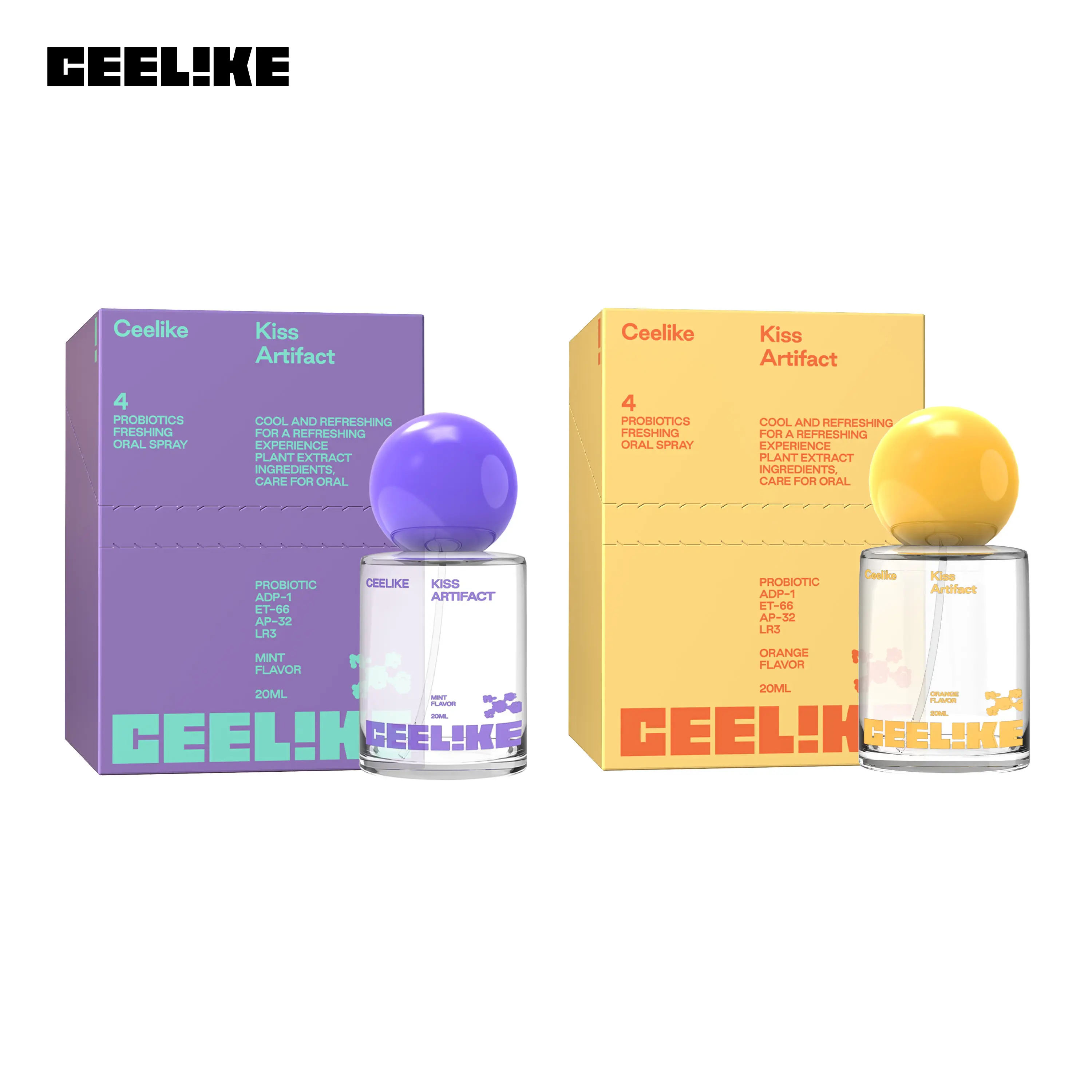 Ceelike Oral Spray 2-Pack Set - Choose from Five Flavors, Freshens Breath, Promotes Oral Health