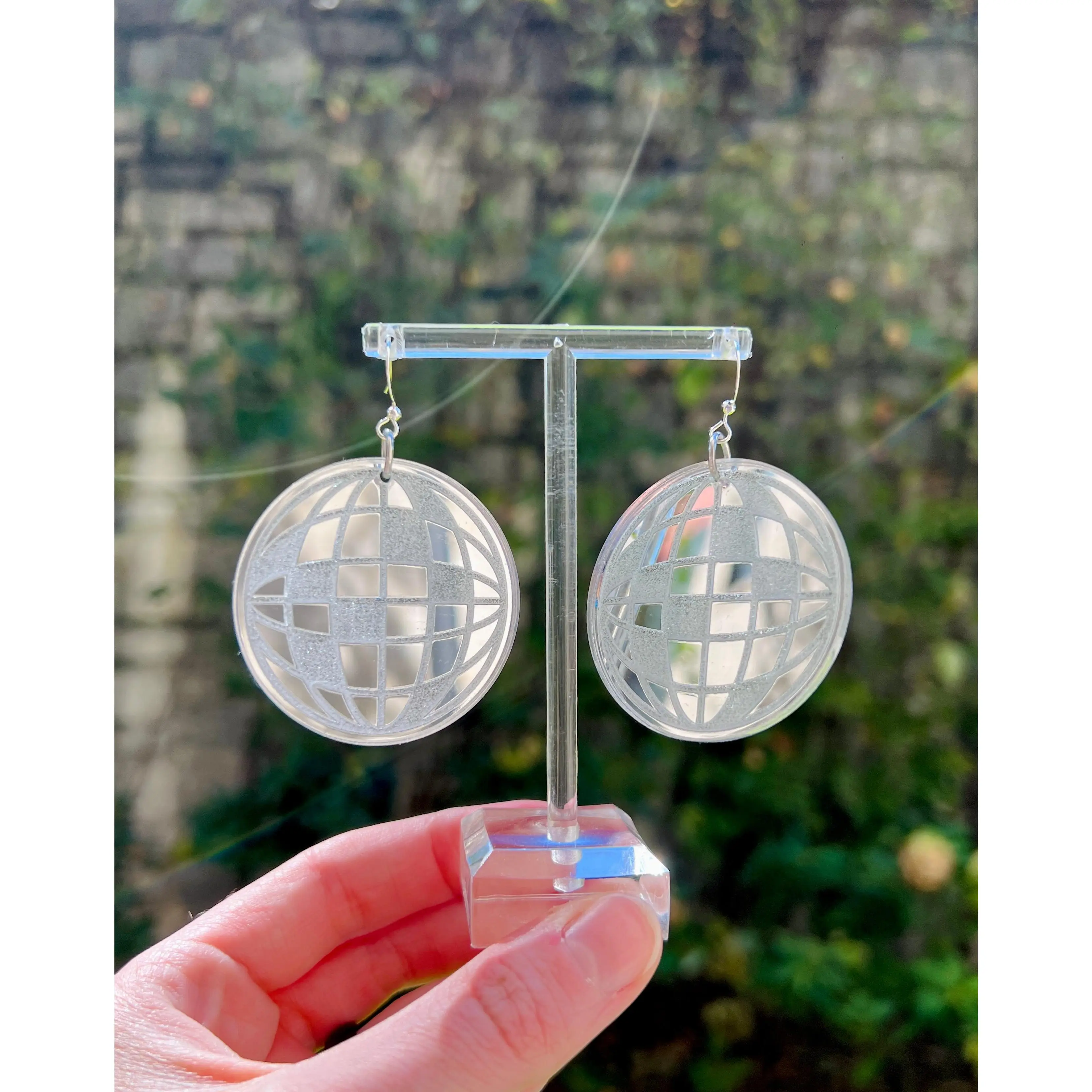 Disco Silver Mirror Earrings