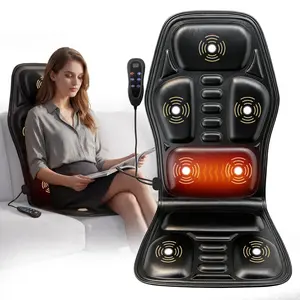 HIMOUTA Heated Massage Seat Cushion Pad with 9 Modes Lumbar Support 3 Heat Levels Smart Timer for Home Office Use Adjustable Daily Gift Relaxing Lightweight