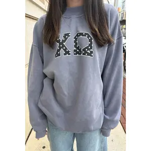 Polka Dot Mock Neck Full-Length Sorority Crewneck