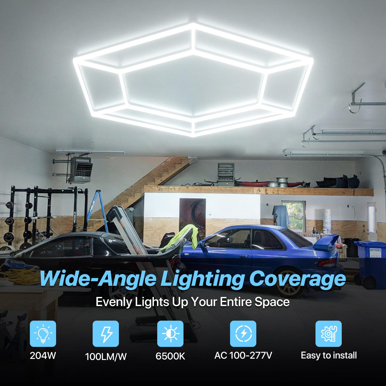 HYPERLITE Hexagon Light Honeycomb Light LED Ceiling Light, 130–204W 13,000–20,400LM 6500K Bright White, Car Detailing Garages, Garage Light, Workshops, Basements, Gyms, Studios, Barber Shops, Game Rooms, LED Wall Decorative Lighting, SpringGlowUp HYPERLITE Hexagon Light Honeycomb Light LED Ceiling Light, 130–204W 13,000–20,400LM 6500K Bright White, Car Detailing Garages, Garage Light, Workshops, Basements, Gyms, Studios, Barber Shops, Game Rooms, LED Wall Decorative Lighting, SpringGlowUp
