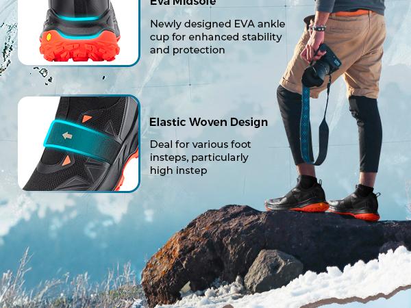 FitVille Men's Extra Wide Slip On Shoes with Arch Support, Comfortable Orthopedic Hiking Sneakers for Travel Camping, Waterproof and Breathable Outdoorfun SpringStatements