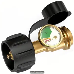 Propane Tank Gauge Level Indicator, Propane Gauge for 5-40lb LP Tanks, Color Coded Gas Pressure Meter for BBQ, RV, Camper, Heater, Leak Detector, QCC1/Type1, Easy to Read, Durable