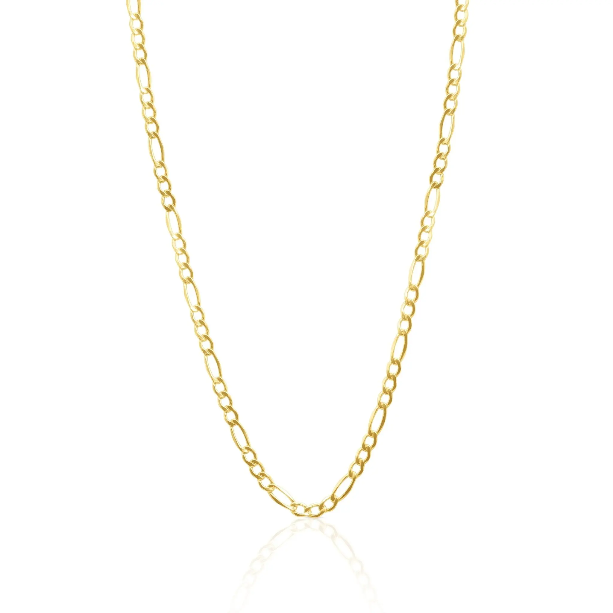 Figaro Chain Necklace, Solid 18K Gold