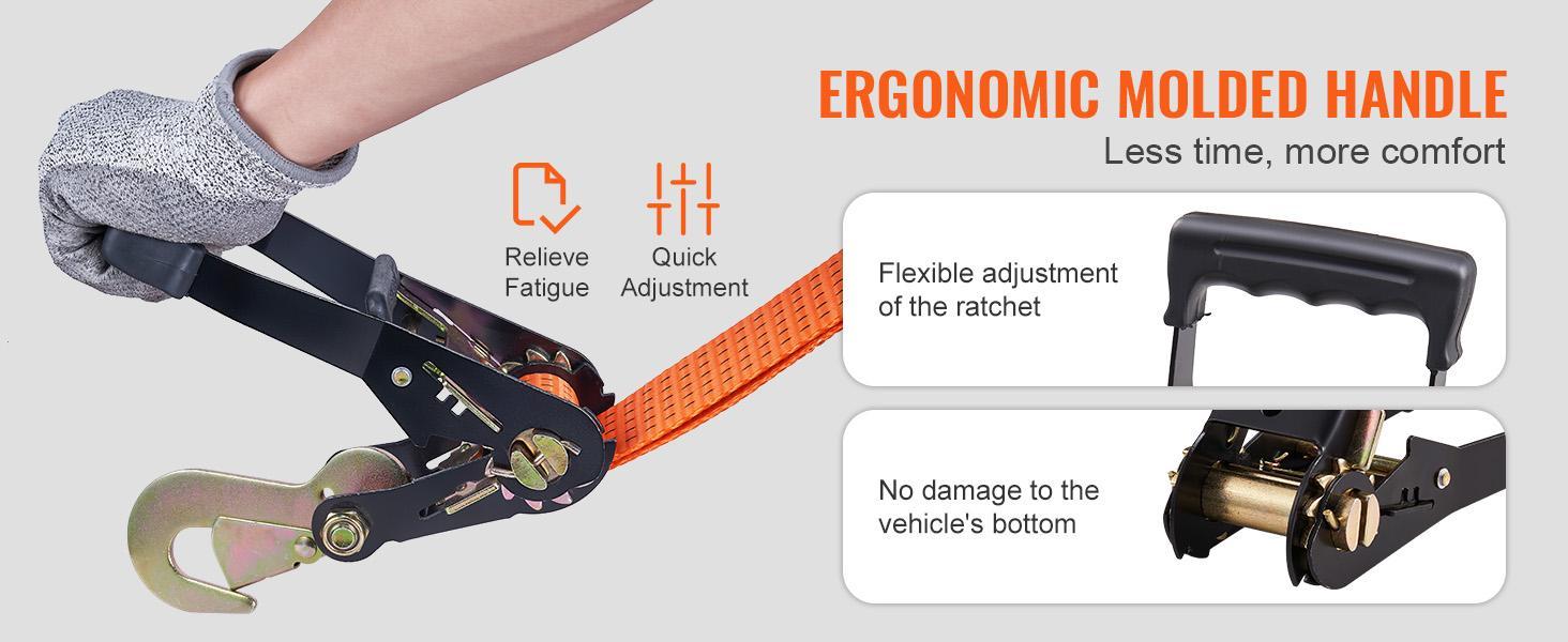 VEVOR Ratchet Tie Down Straps 4-Pack Kit, TikTokShopBlackFriday, 2" x 120" Tire Straps, 5512 LBS Working Load, 11023 LBS Breaking Strength, Car Tie Down Straps with Snap Hooks for Passenger Car, Truck, Trailer VEVOR Ratchet Tie Down Straps 4-Pack Kit, TikTokShopBlackFriday, 2" x 120" Tire Straps, 5512 LBS Working Load, 11023 LBS Breaking Strength, Car Tie Down Straps with Snap Hooks for Passenger Car, Truck, Trailer