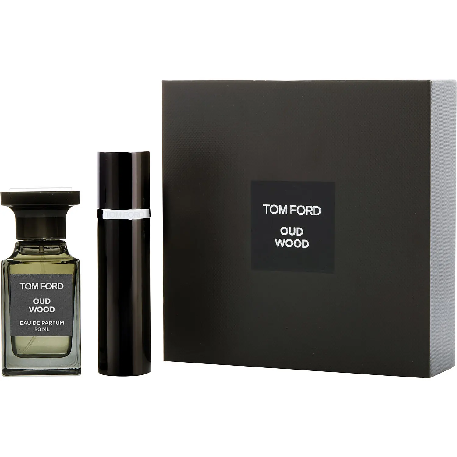 Tom Ford Oud Wood Set-Eau De Parfum Spray 1.7 Oz & Eau De Parfum Spray 0.33 Oz For Men