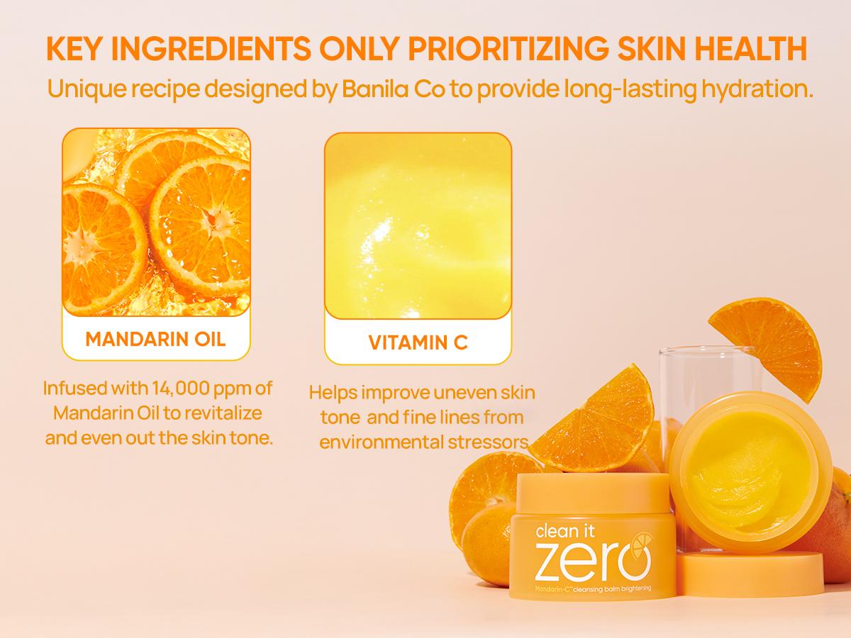 Banila Co Clean it Zero Mandarin-C Cleansing Balm Brightening, Hypoallergenic Vegan Facial Cleanser Banila Co Clean it Zero Mandarin-C Cleansing Balm Brightening, Hypoallergenic Vegan Facial Cleanser