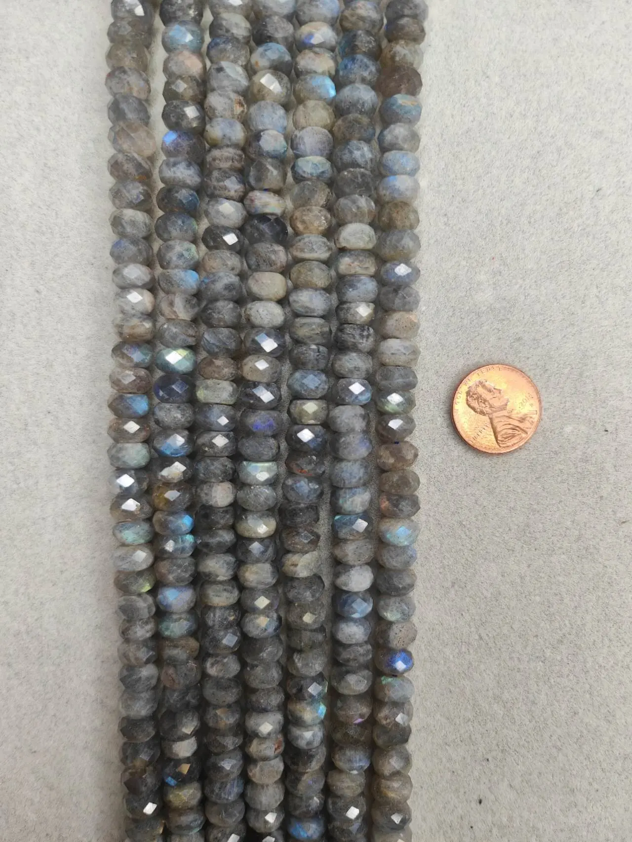 labradorite rondelle 6mm x 9mm 16"strand