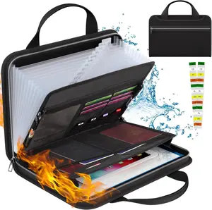 Fireproof File Folder with Handle Organizer A4 File Bag, Test Paper Folder Fireproof File Folder with Handle Organizer A4 File Bag, Test Paper Folder