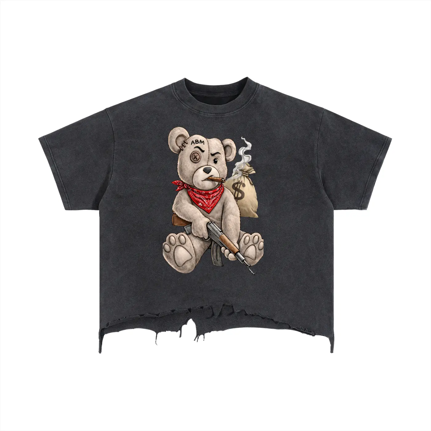 Vintage Wash Boxy Distressed Hem T-Shirt