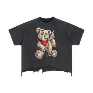 Vintage Wash Boxy Distressed Hem T-Shirt