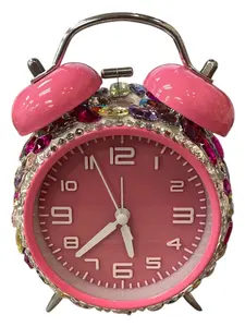 Bling Bling! Pink Multi-Stone Large Rhinestone Alarm Clock