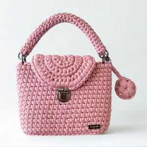 Pink Handmade Bag | Trendy Sustainable Fashion | leather bottom | Fully Lined | Gift for Her