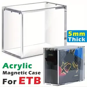 5mm Thick Acrylic Stackable Display Case for Elite Trainer Box ETB High-Quality Rectangular Storage Box with Secure Magnetic Closure Transparent Durable for Trading Cards Collectibles Sports Memorabilia