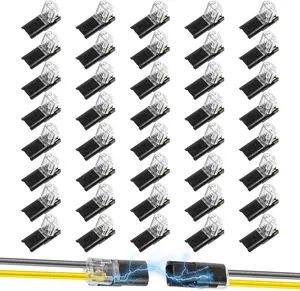 Double-Wire Plug-in Connector Led Light Strip Connectors 2 Pin，Quick Splice Solderless Connectors for LED Strip Lights 2 Pin Design Low Voltage Wire Connectors with Locking Buckle Fast Connect Plugs for Efficient Lighting