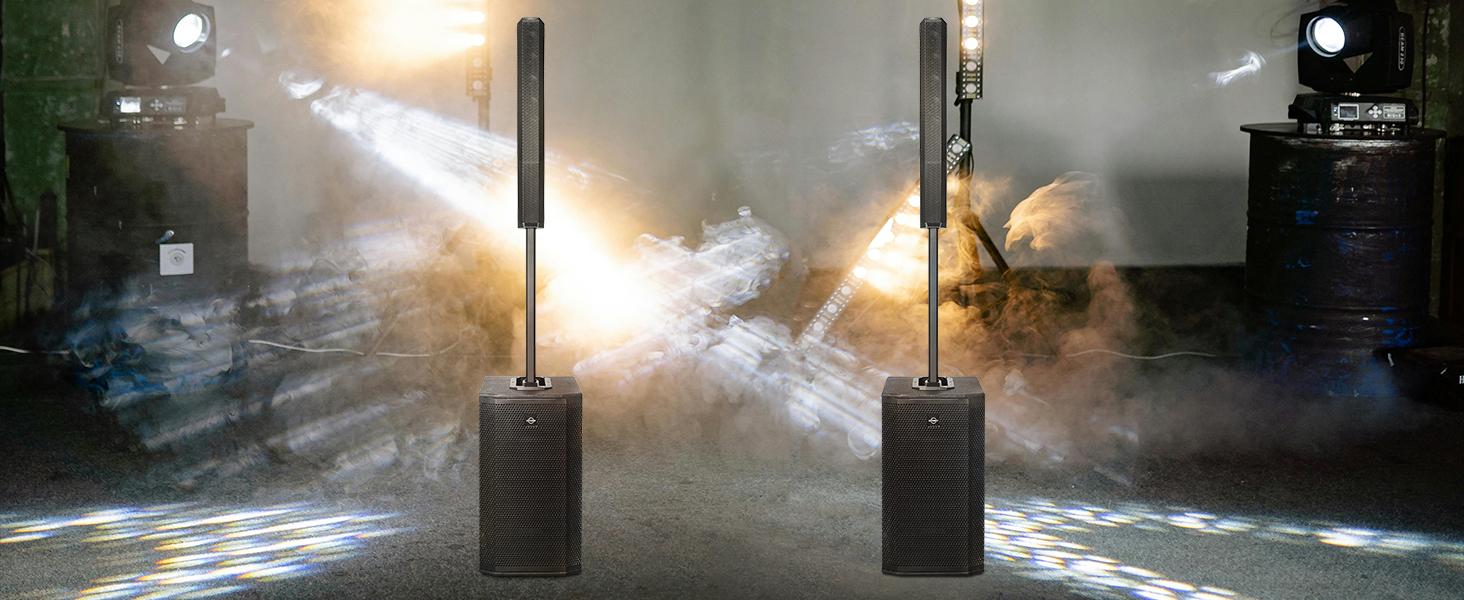 LOTAWAY EQ-1000 Powered Column PA System with 15" Wooden Subwoofer, 3600W Portable Line Array Speaker with 8x3" Neodymium Drivers, 4-Channel Mixer, DSP & Bluetooth TWS for DJ, Church, Live, Club LOTAWAY EQ-1000 Powered Column PA System with 15" Wooden Subwoofer, 3600W Portable Line Array Speaker with 8x3" Neodymium Drivers, 4-Channel Mixer, DSP & Bluetooth TWS for DJ, Church, Live, Club