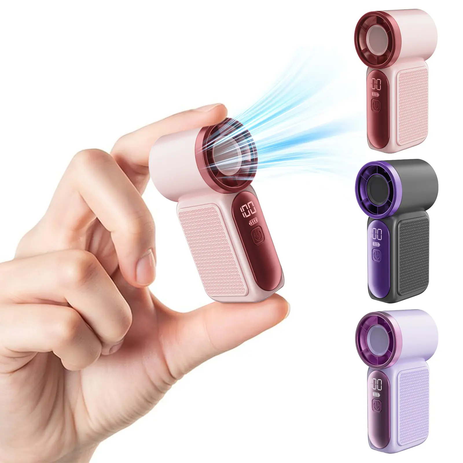 Mini Handheld Fan with LED Display – 6-Speed Turbo Pocket size Fan for Women. USB Rechargeable, High-Speed Cooling for Travel & Makeup. Perfect  Gift.  Portable Refrigeration