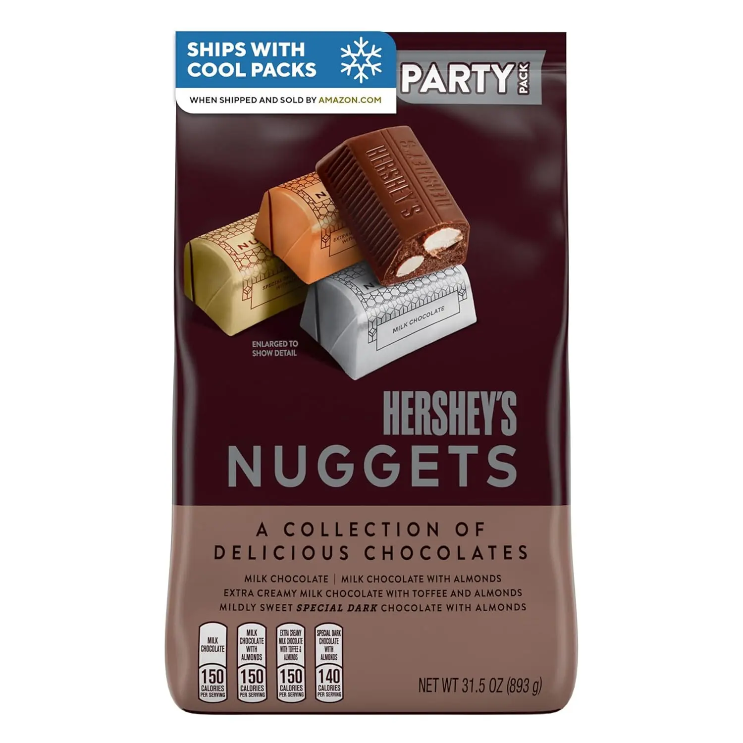 HERSHEY'S NUGGETS Assorted Chocolate Candy Variety Pack, 26 oz | Milk Chocolate, Special Dark Chocolate and Almond Chocolate Nuggets, Kosher, Gluten...