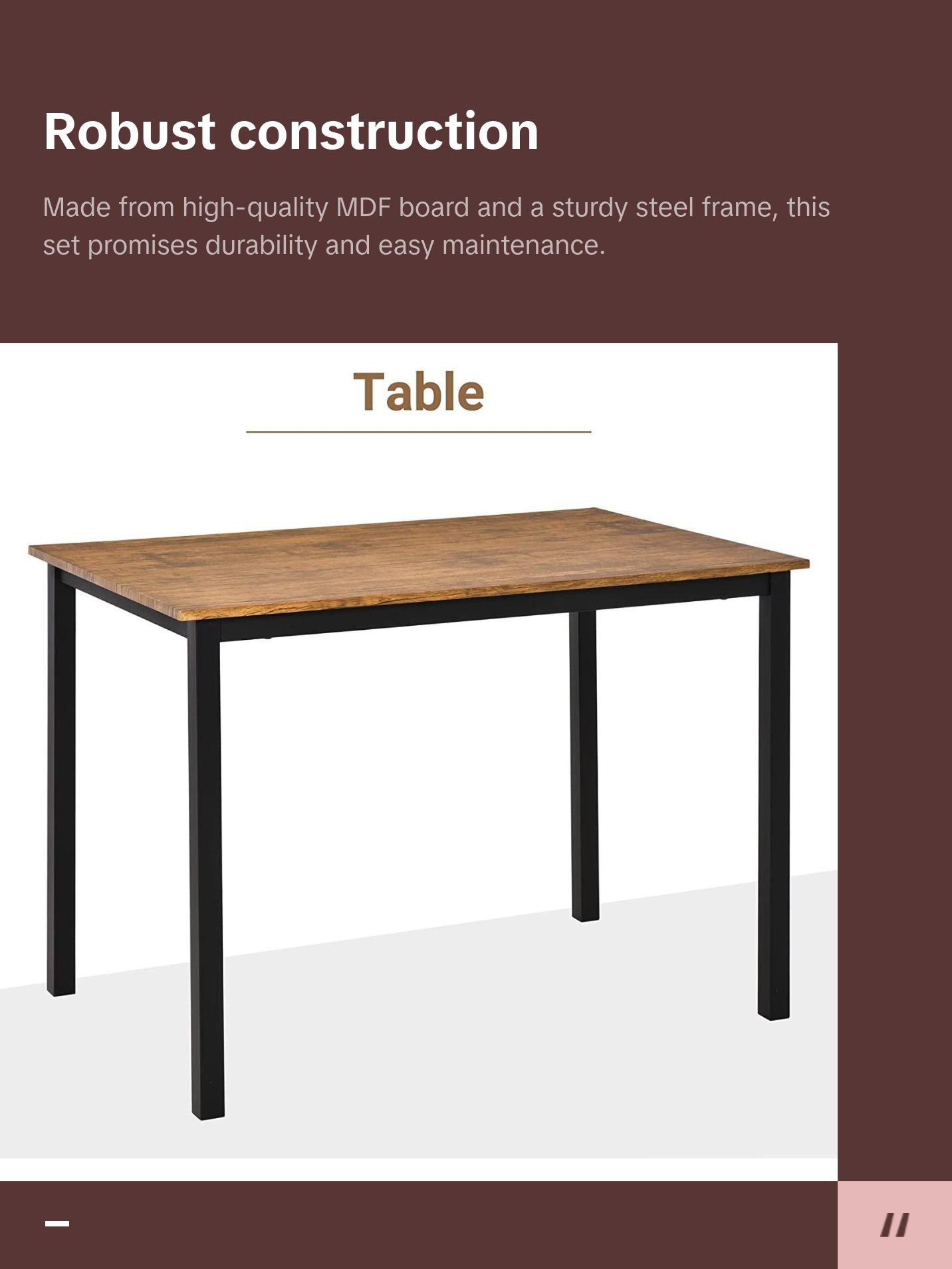 Charming 5 Piece Dining Table Set Modern Counter Height Dining Table and Chairs Set Dark Walnut