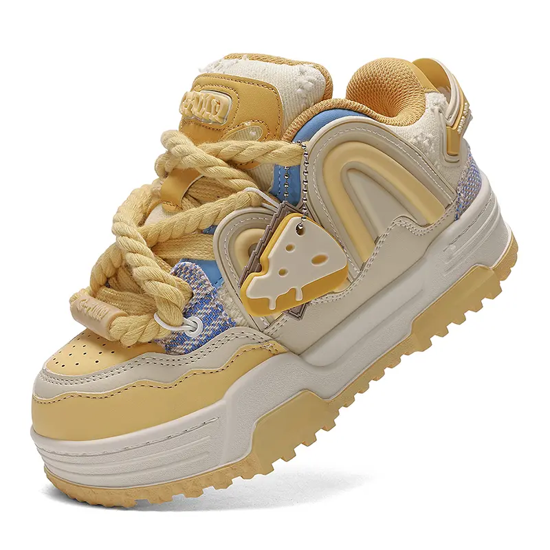 Q-AND 2026 New style thick-soled platform shoes, height-increasing versatile bread shoes, couple's skate shoes Comfortable Athletic Fashion Breathable Sports Sneakers