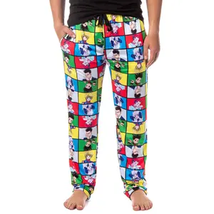 Hunter X Hunter Men's Gon Killua Kurapika Leorio Hisoka Character Grid Adult Lounge Bottoms Pajama Pants