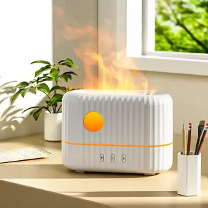Household Portable Aroma Diffuser Desktop USB 200ml Fire Essential Oil Diffuser Flame Humidifier