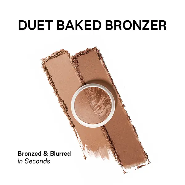 DIBS Beauty Duet Baked Bronzer - Bronzer & Marble Glow Shimmer Self Tan Bronzing Highlighter Palette