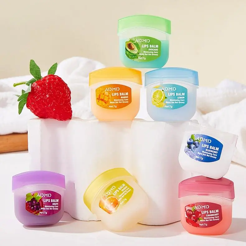 8pcs Assorted Fruits Lip Balm Gift Set - Organic Vitamin E Moisturizer, Hydrating Natural Long-Lasting Youth Boost, Portable Boxed Assorted Lip Treatments for Daily Care, Natural Look