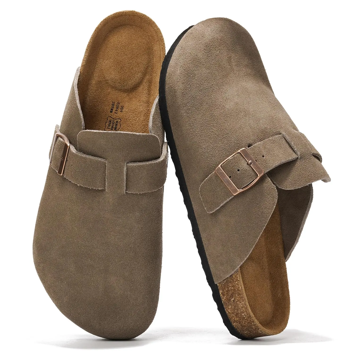 Project Cloud Men's Genuine Full Grain Leather Clogs | Sweat-Resistant Casual Walking Footwear for Men | Memory Foam, Water-Resistant, Non-Slip – Brooklyn