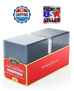 Cardboard Gold 35PT Trading Card Toploaders – Rigid 3x4 Card Protectors Card Sleeves