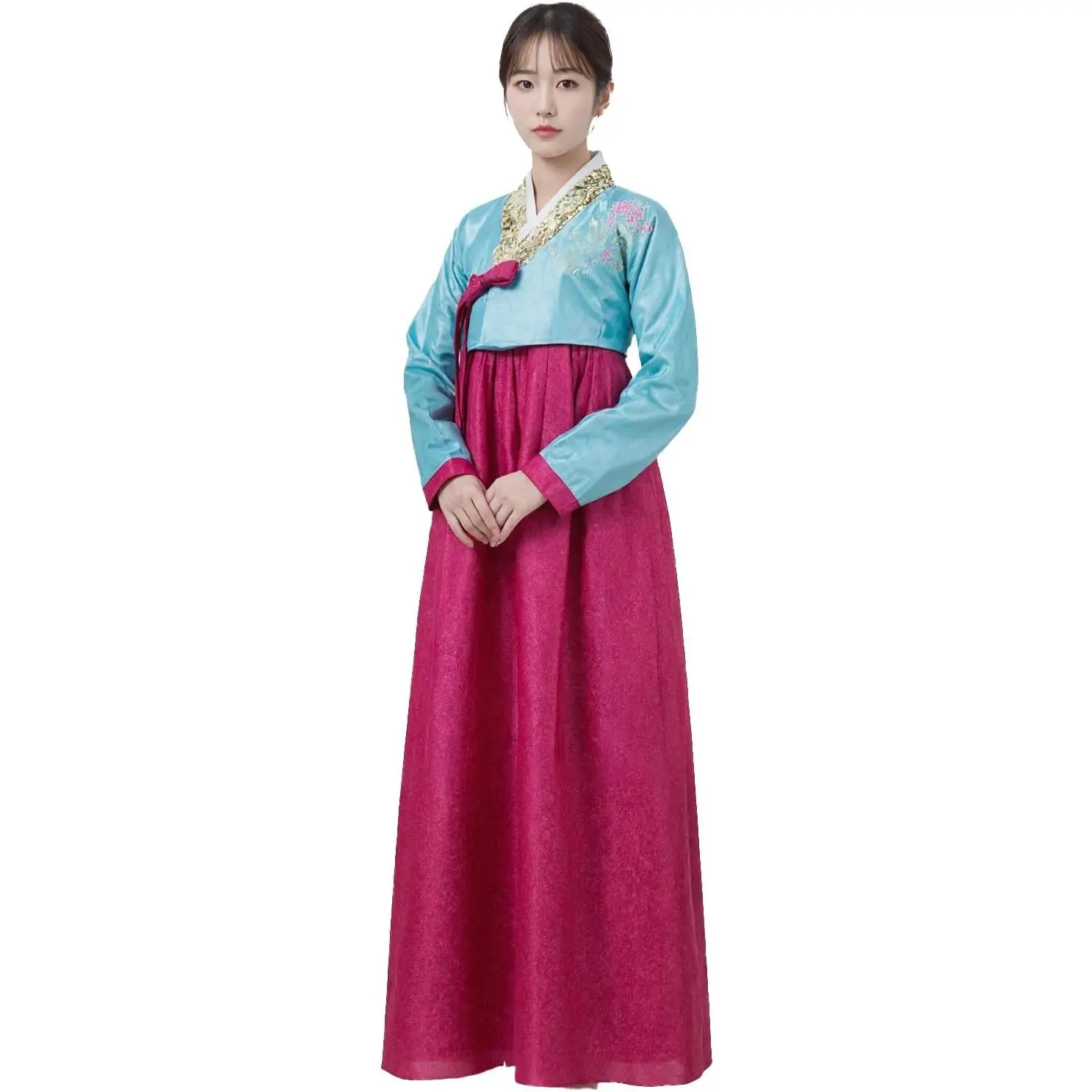 Korean Traditional Women Dress Hanbok Set Long Sleeve Cosplay Costume Dance Palace Wedding Party