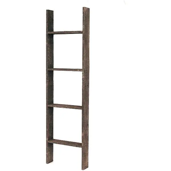 BarnwoodUSA Rustic Farmhouse Blanket Ladder - Our 4 ft (Picket) Ladder is crafted from 100% Recycled and Reclaimed Wood No Assembly Required Color Brown