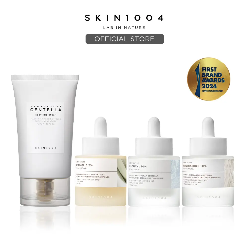 [SKIN1004 Official Shop] LAB IN NATURE Boost & Soothe Skincare Set | Matrixyl 10 Hydration Volume + Niacinamide 10 Brightening + Retinol 0.2 Anti-Aging + Centella Soothing Cream