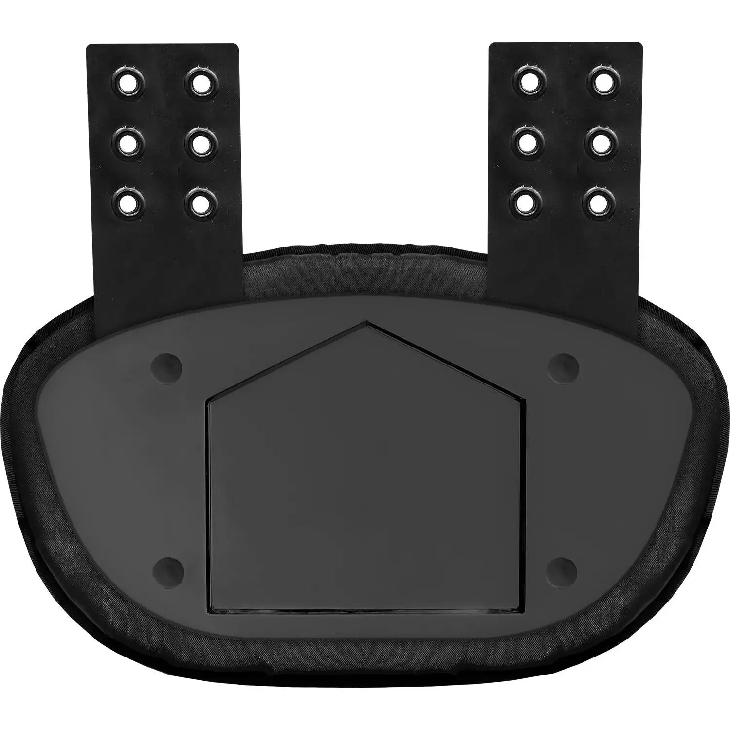 Football Back Plate for Shoulder Pads, 12x7.5" Lower Back Protector with High-Impact Compression Foam, Impact-Absorb Design, Adjustable Fit, Black