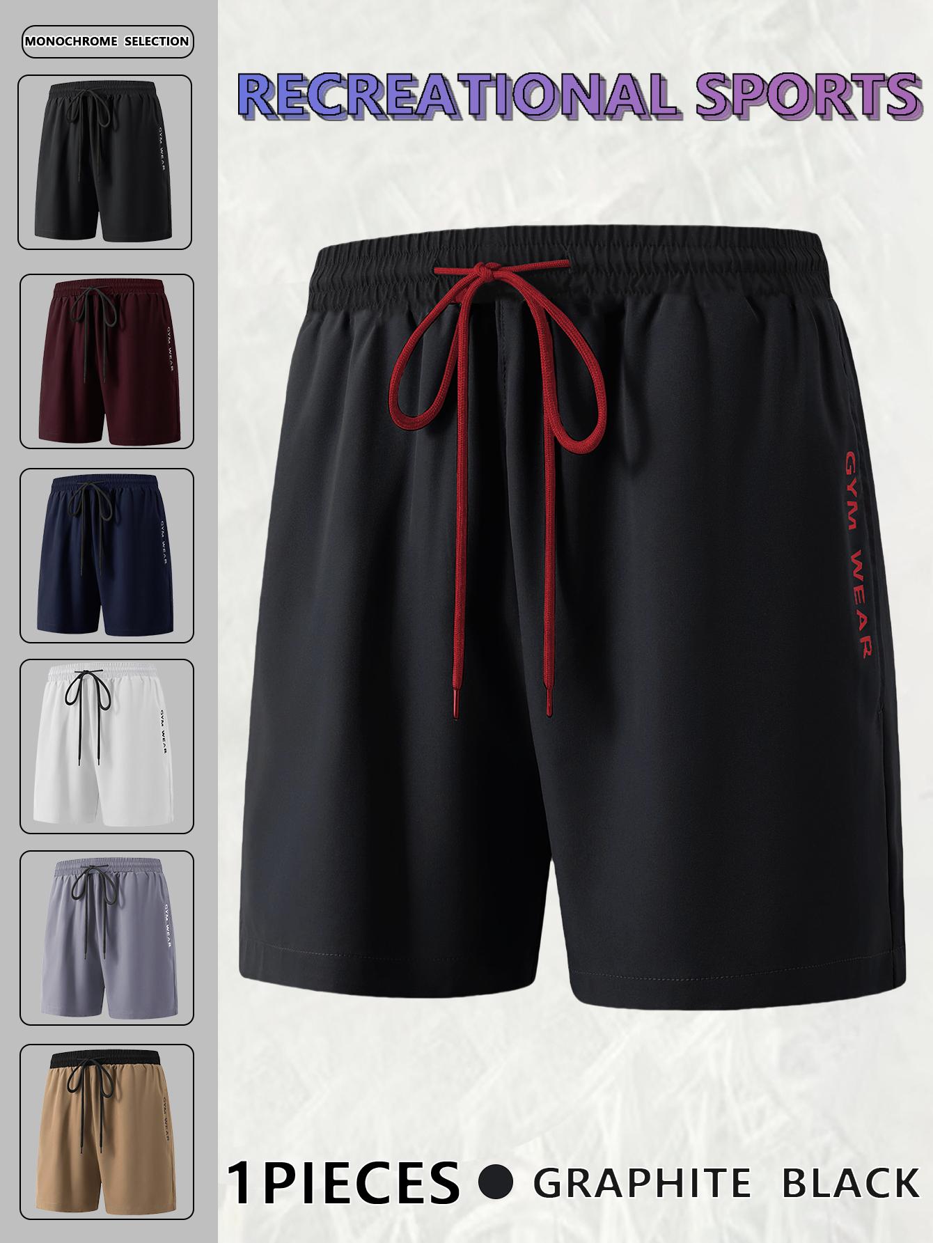 Men's Letter Print Leisure Shorts, Casual Comfy Breathable Athletic Shorts for Summer, Shorts for Men, Men's Bottoms for Daily Wear, Men Shorts, Jogging Shorts, Breathable Fitness Shorts, SummerSportsShorts Please refer to the size chart before purchasing