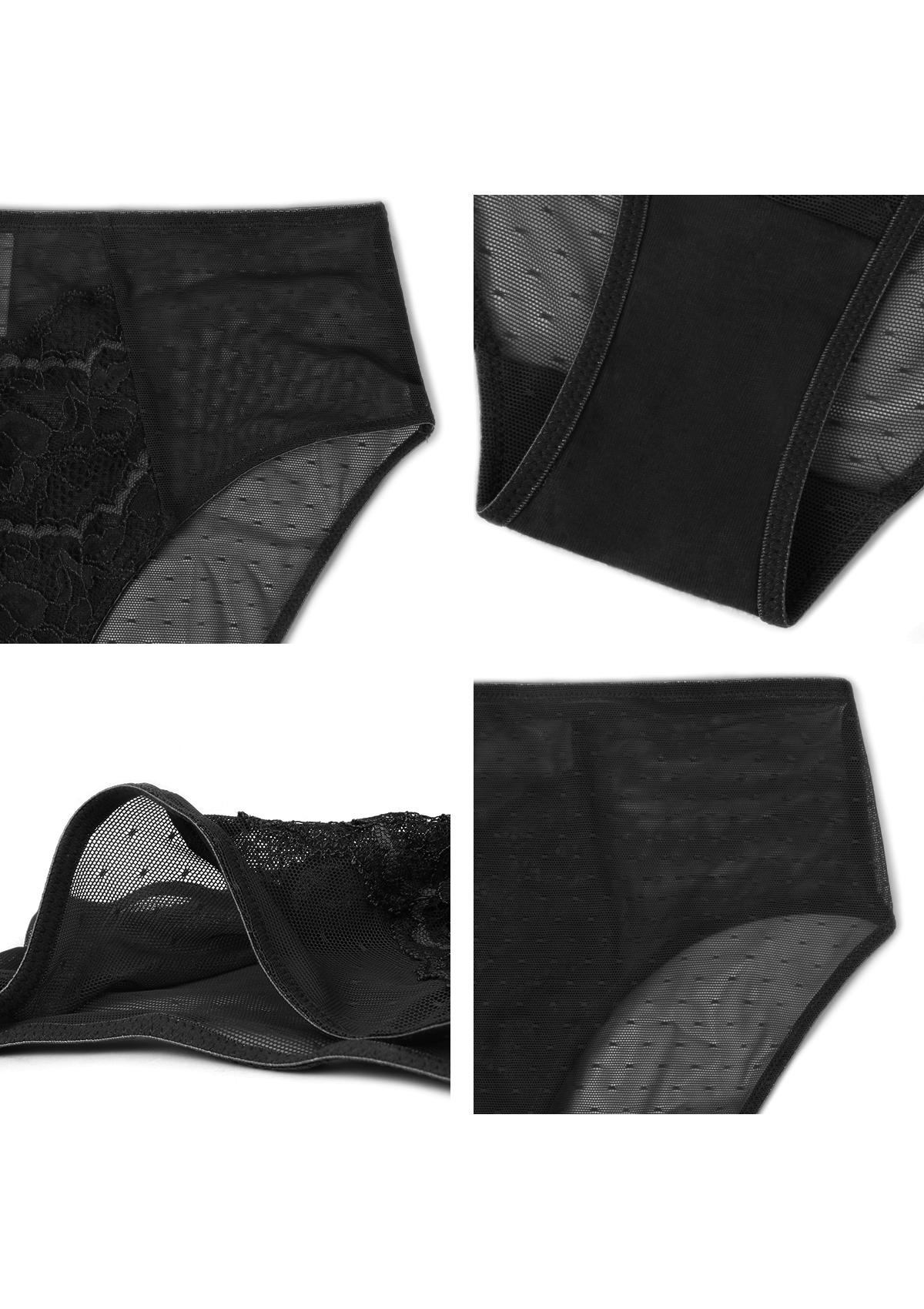 HSIA Floral Soft Lace Comfortable Mesh High-Rise Mid-Rise Bikini Brief Underwear