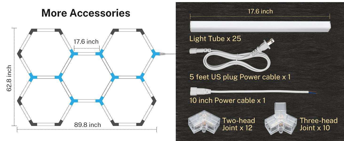 【Stock Running Low】White Hexagonal Garage Light – Multiple Hole Options (1, 3, or 5) for Bright, Efficient Lighting in Any Space