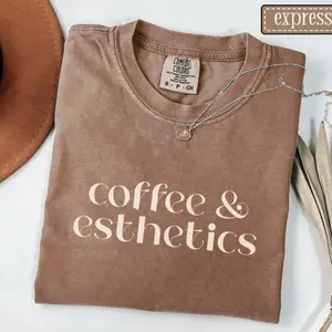 Esthetician Comfort Colors Shirt • Coffee & Esthetics Tshirt • Skin Therapist Gifts • Coffee and Skincare Tees • Aesthetician Graduation
