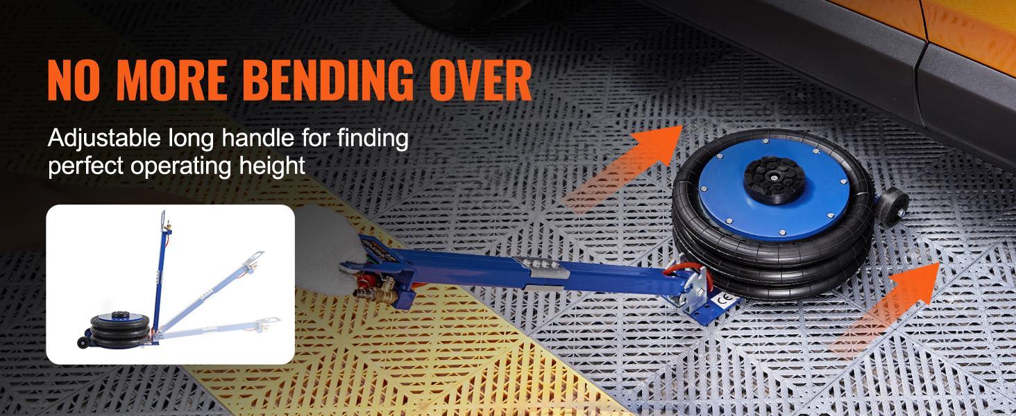 VEVOR Air Jack, TikTokShopBlackFriday, 5 Ton/11000 lbs Triple Bag Air Jack, Airbag Jack with Six Steel Pipes, Lift up to 18.5 inch/470 mm, 3-5 s Fast Lifting Pneumatic Jack, with Adjustable Handle for Car, Garage, Repair，vevor air jack