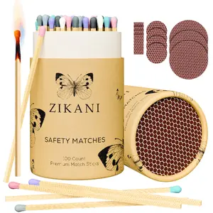 ZIKANI 4" Rainbow Colored Tip Matches